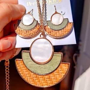 Boho necklace and earrings